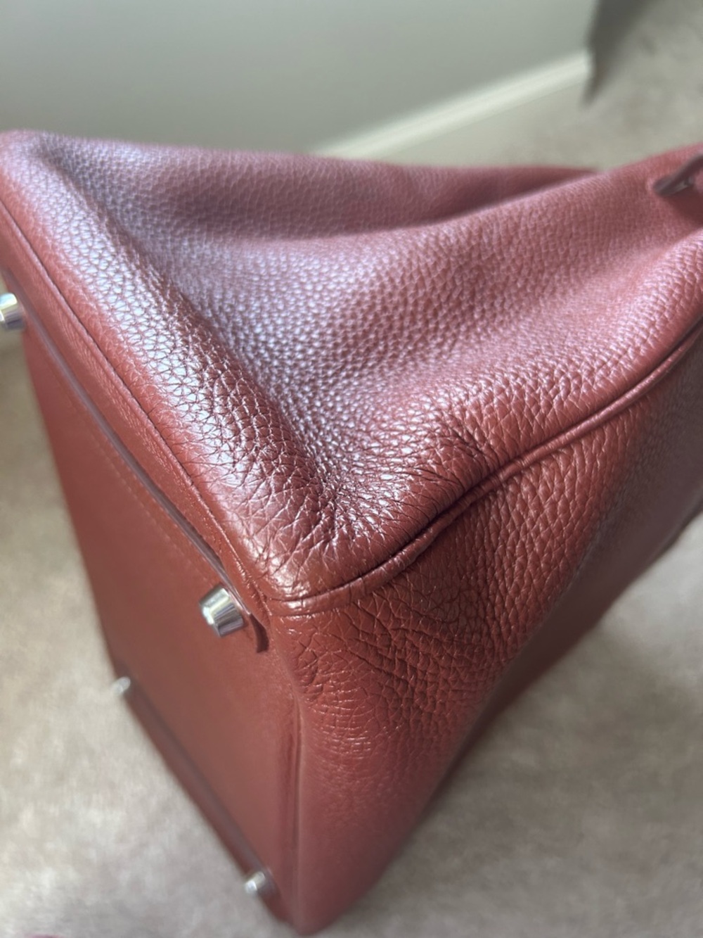 Hermes Brown Togo Leather Birkin with Palladium Hardware - Picture 8 of 10